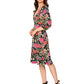 Vestido Leota Sweetheart Becca Garden Party Preto Multicolorido