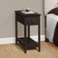 Accent End Table, 2 Tier, Storage Drawer, Transitional - Walnut