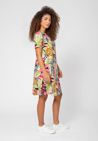 Vestido de malha de manga curta Maci feminino Leota, amarelo, tamanho X-G