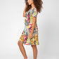 Vestido de malha de manga curta Maci feminino Leota, amarelo, tamanho X-S