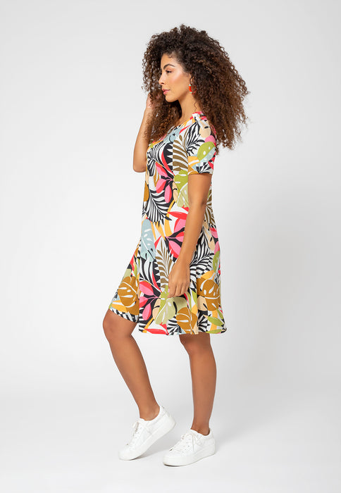 Vestido de malha de manga curta Maci feminino Leota, amarelo, tamanho X-S