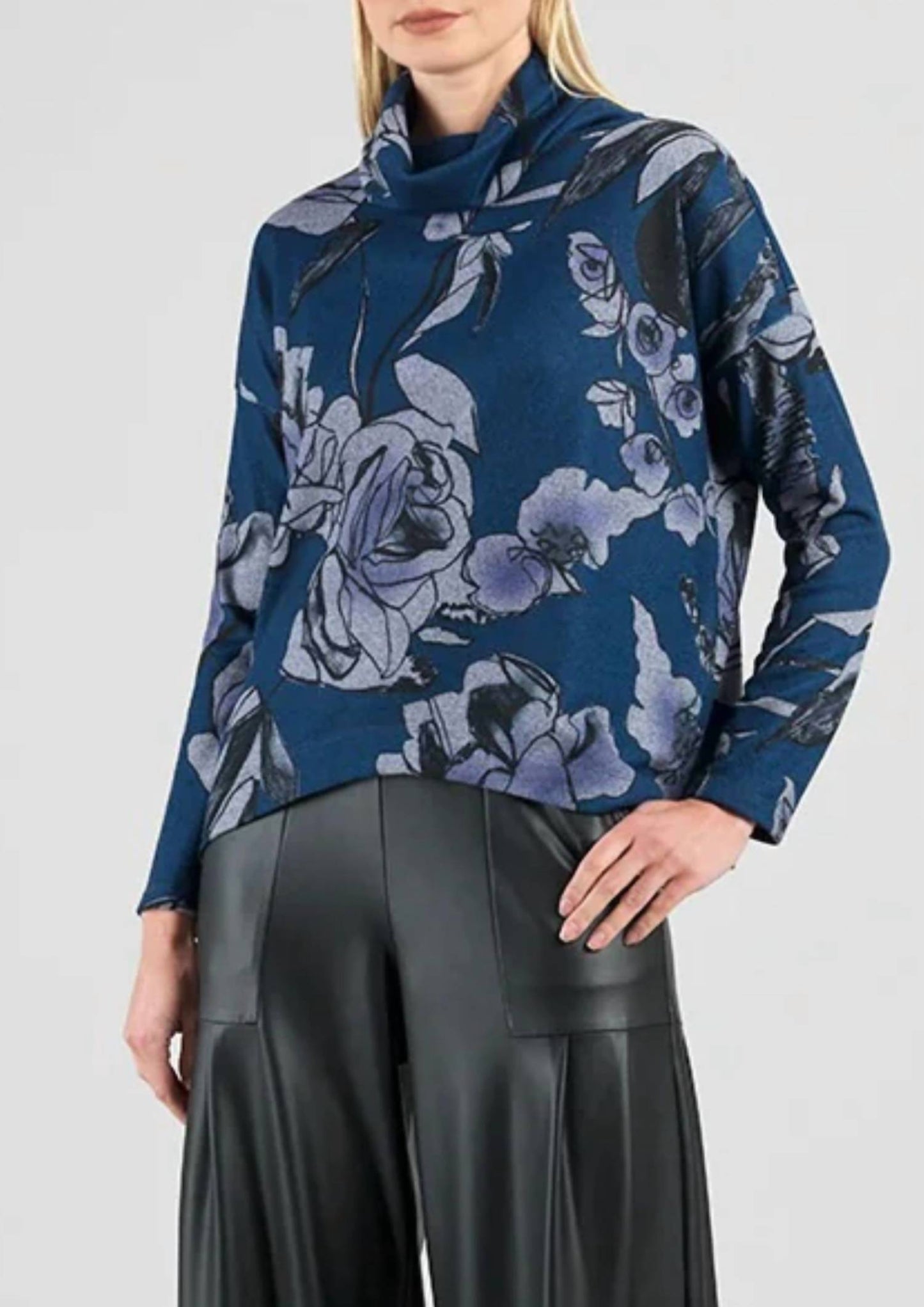 Clara Sunwoo - Rose Sketch Turtleneck Sweater