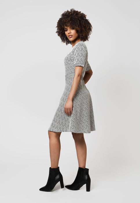 Vestido Lindsey In Ribbon Jacquard Cinza da Leota Feminino