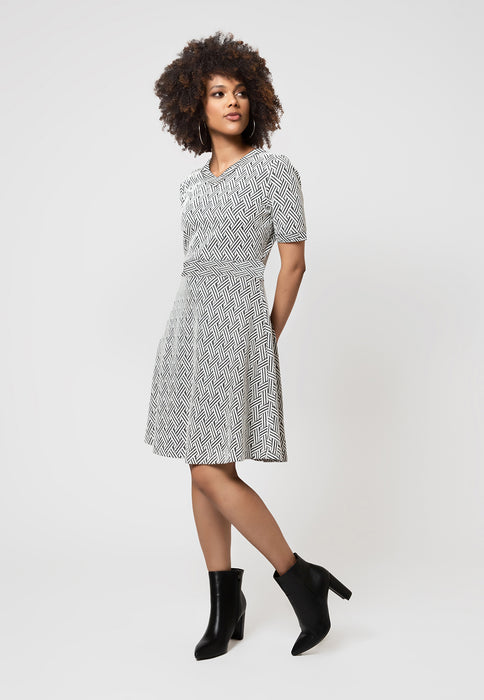Vestido Lindsey In Ribbon Jacquard Cinza da Leota Feminino