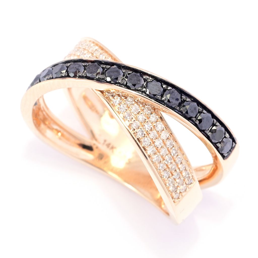 lali-jewels-14k-gold-0-77ctw-white-black-diamond-crossover-ring