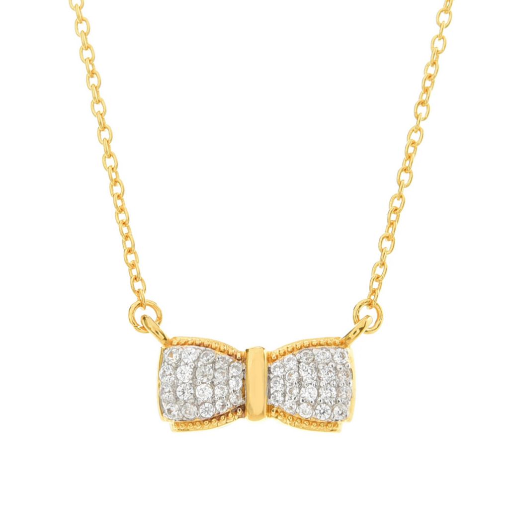 Pingente de gravata borboleta com zircônia branca 0,16ctw da Jewels by Jorge Parez com corrente