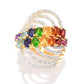 Anel Gem Treasures 2,98ctw com várias pedras preciosas e zircônias brancas e várias fileiras de ondas