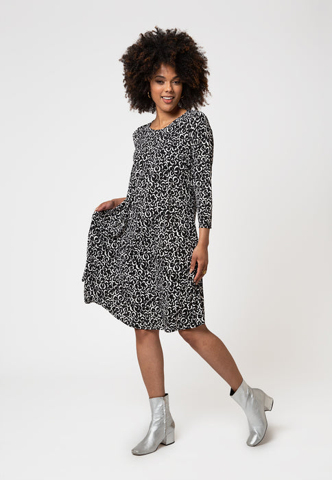 Vestido Melanie com estampa de gardênia Leota Feminino Preto