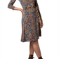Vestido envelope floral feminino Leota azul tamanho G