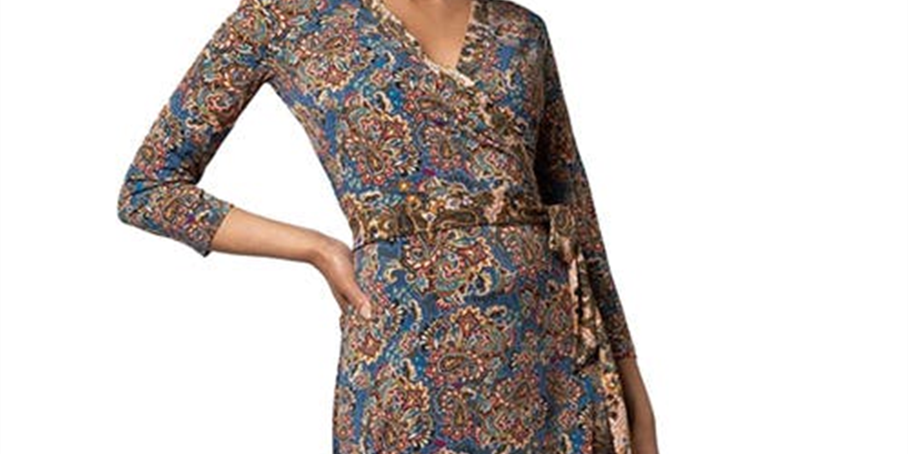 Vestido envelope floral feminino Leota azul tamanho G