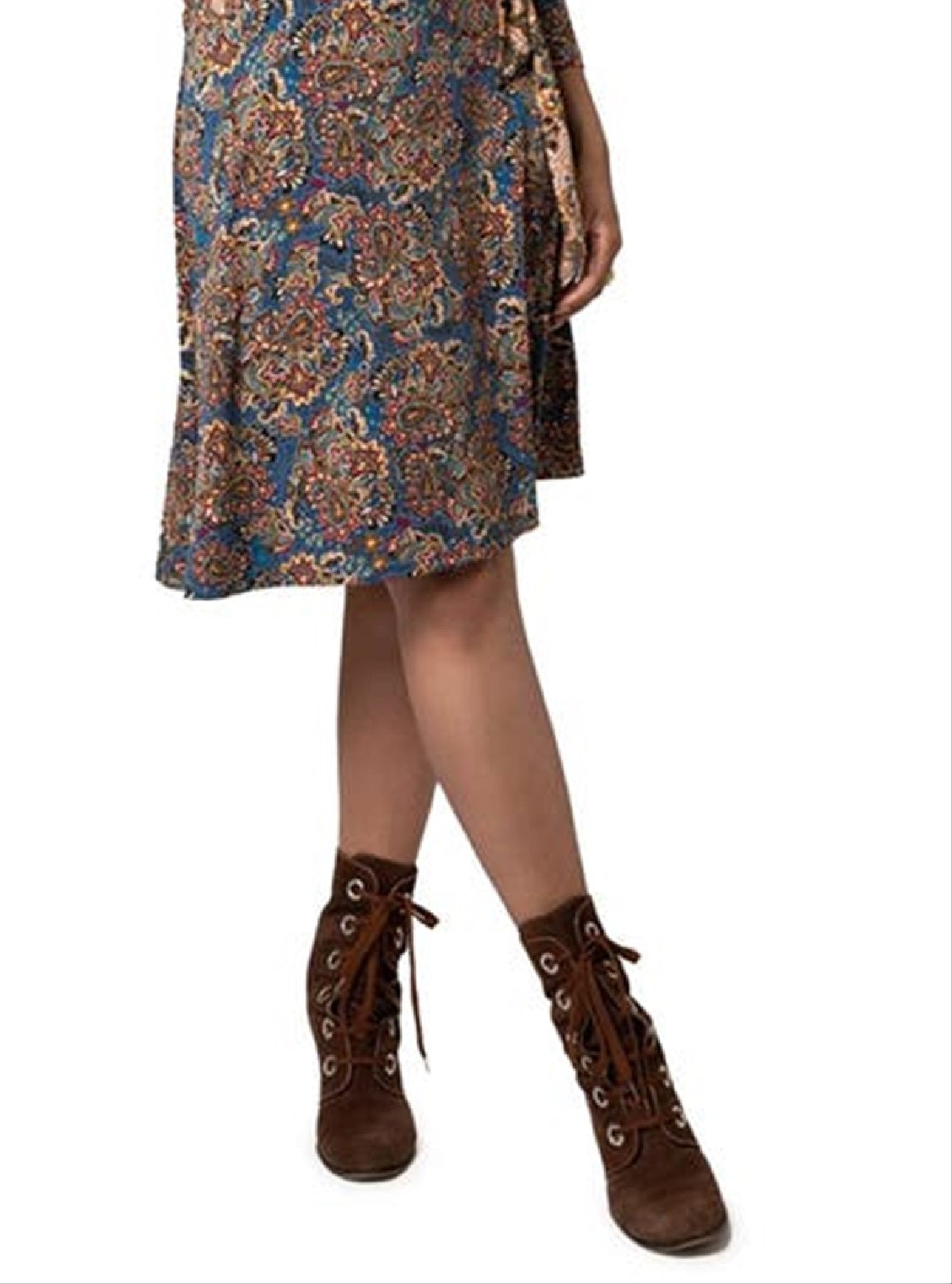 Vestido envelope floral feminino Leota marrom tamanho médio