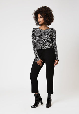 Top Jennifer em Preto Inky Zebra Tamanho G