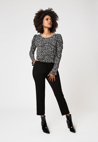 Leota Feminino Inky Zebra Jennifer Top Preto Tamanho P