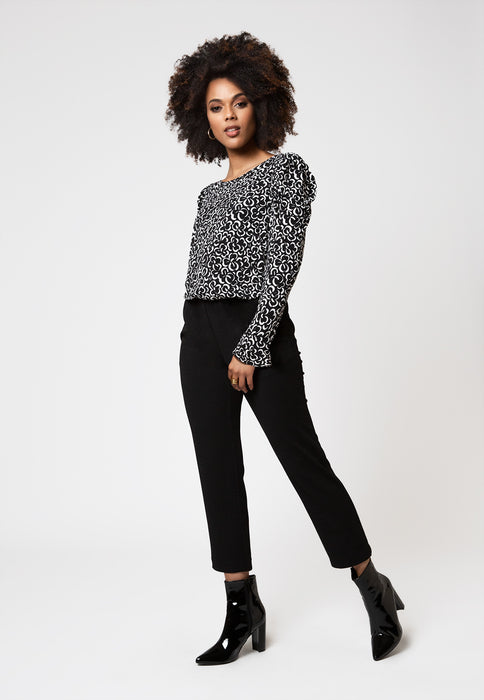 Leota Feminino Inky Zebra Jennifer Top Preto Tamanho P