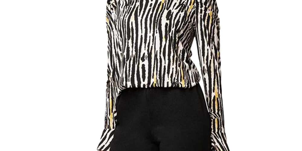 Top Jennifer em Preto Inky Zebra Tamanho G