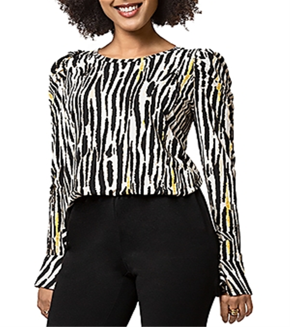Leota Feminino Inky Zebra Jennifer Top Preto Tamanho P