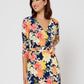 Vestido longo envelope perfeito feminino Leota azul tamanho médio