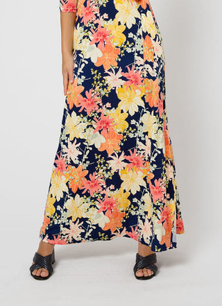 Vestido longo envelope perfeito feminino Leota azul tamanho médio
