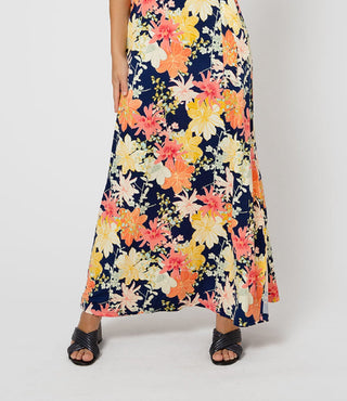 Vestido longo feminino Leota Perfect Wrap azul tamanho X-Large