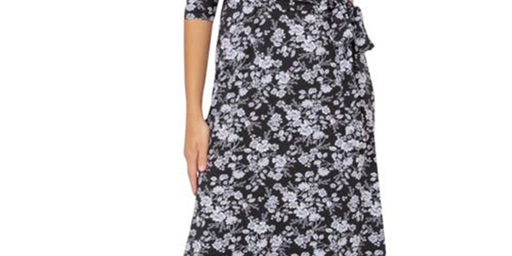 Vestido longo envelope perfeito feminino Leota, preto, tamanho pequeno