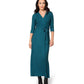 Vestido longo feminino Leota Perfect Wrap azul tamanho M