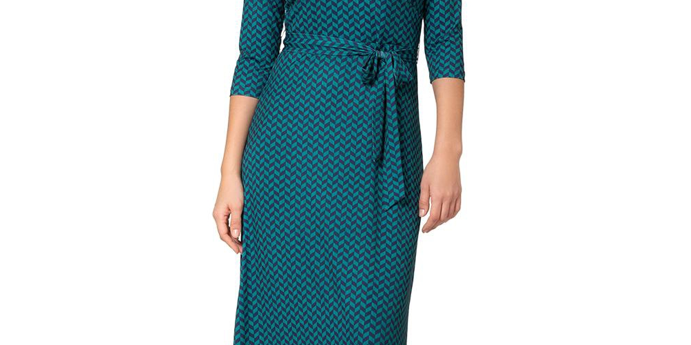Vestido longo feminino Leota Perfect Wrap azul tamanho M
