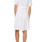 Vestido de malha com ilhós Leota Genesis, branco, tamanho XL