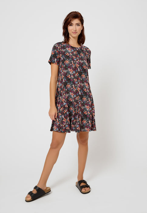 Vestido floral Leota feminino Serenity In Confetti roxo