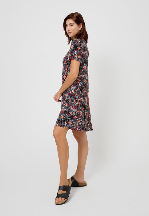 Vestido floral Leota feminino Serenity In Confetti roxo