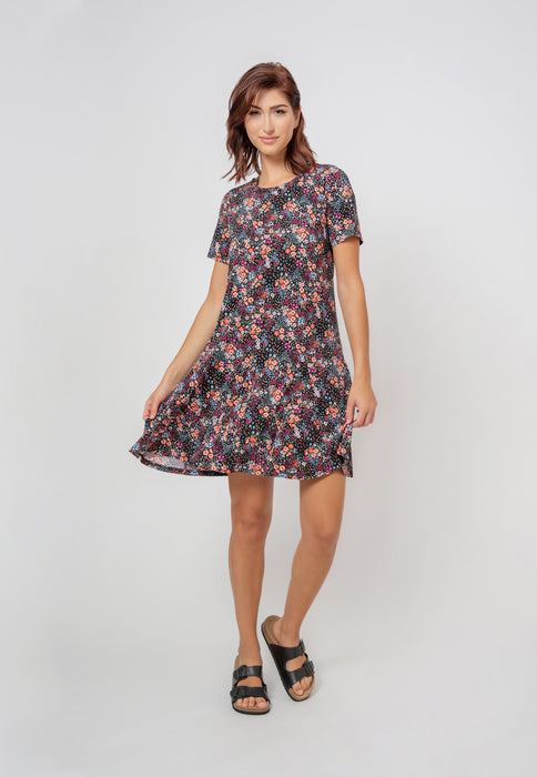 Vestido floral Leota feminino Serenity In Confetti roxo
