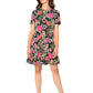 Vestido Leota Serenity Garden Party Preto Multicolorido
