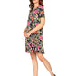 Vestido Leota Serenity Garden Party Preto Multicolorido
