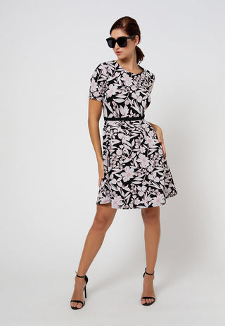 Vestido Mackenzie Classic Flora para mulheres da Leota, preto, tamanho grande