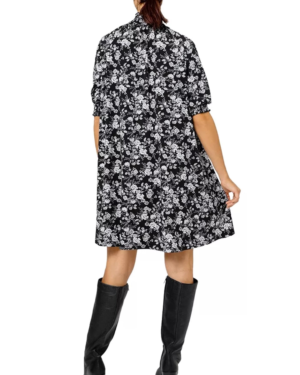 Vestido de gola alta floral Raelyn da Leota Feminino, preto