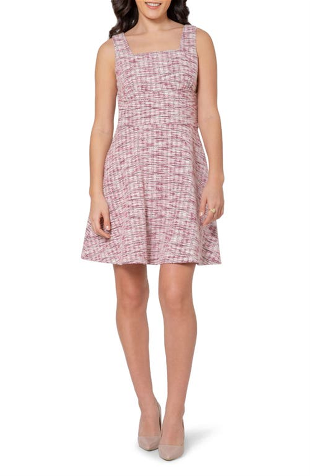 Vestido Ariana sem mangas e evasê Leota feminino rosa