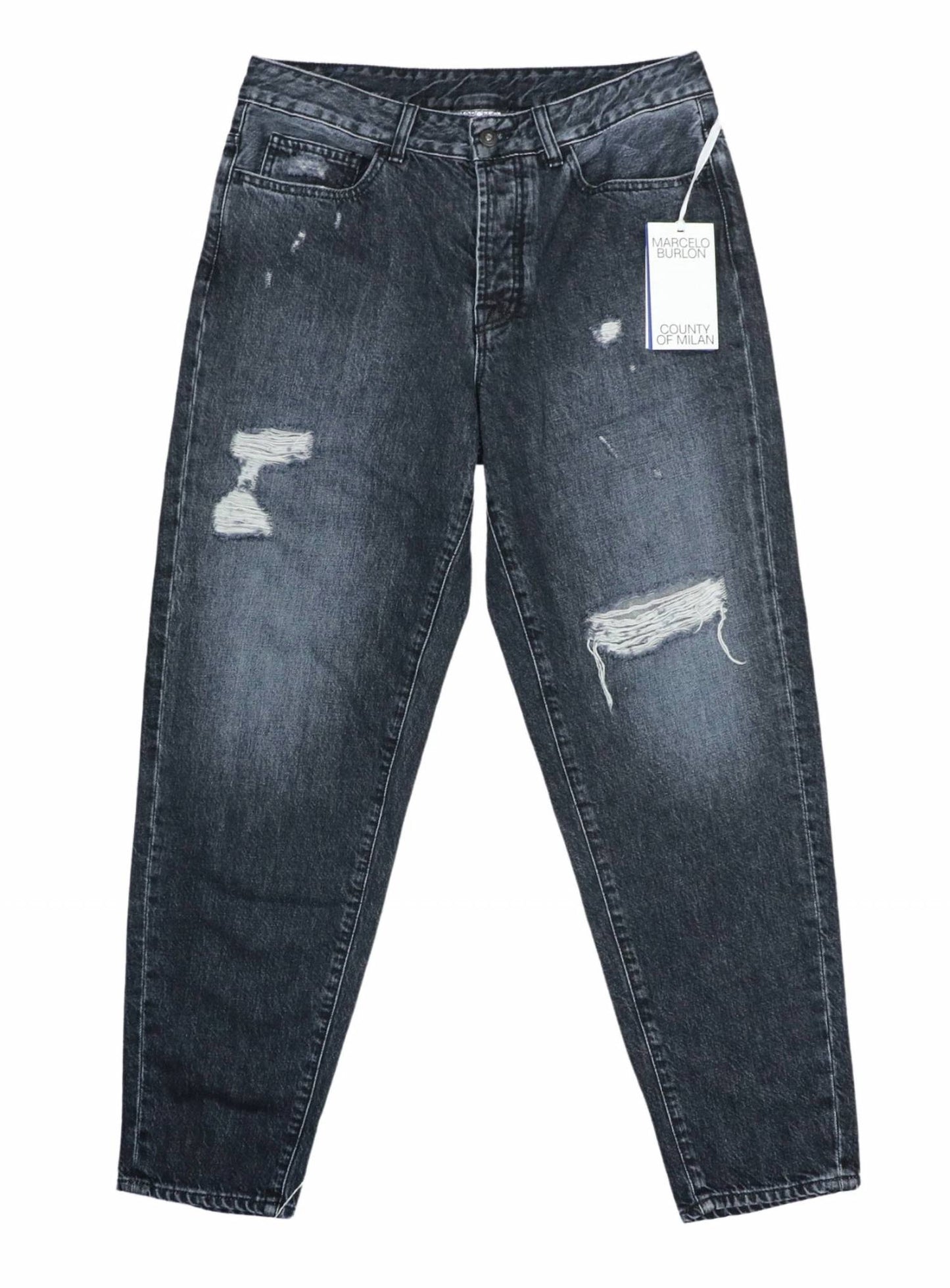 Marcelo Burlon - Men's Tapered Vintage Distress Italian Denim Jeans
