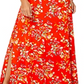 Vestido longo com estampa floral Cameron da Leota para mulheres, vermelho, tamanho pequeno