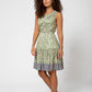 Vestido com estampa floral Kristen da Leota para mulheres, verde