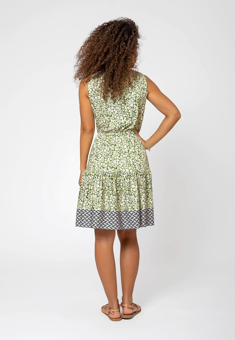 Vestido com estampa floral Kristen da Leota para mulheres, verde