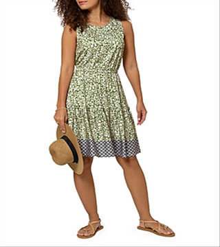 Vestido com estampa floral Kristen da Leota para mulheres, verde