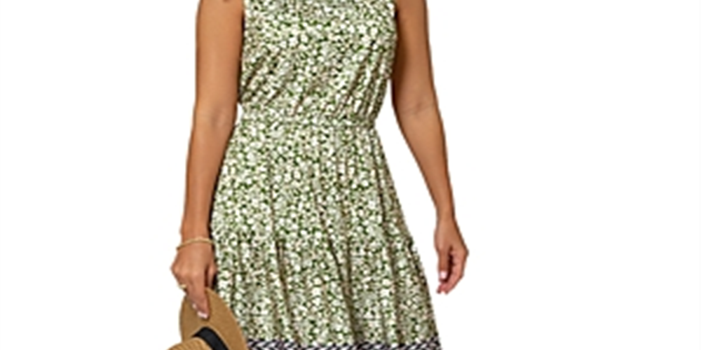 Vestido com estampa floral Kristen da Leota para mulheres, verde