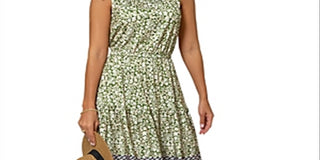 Vestido com estampa floral Kristen da Leota para mulheres, verde