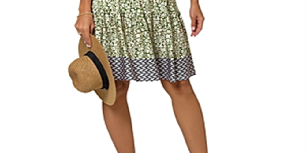 Vestido com estampa floral Kristen da Leota para mulheres, verde