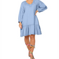 Vestido bordado Luna feminino Leota azul tamanho XX-G