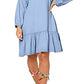 Vestido Luna Bordado Leota Feminino em Azul Chambray Pequeno Azul Lord &amp; Taylor Tamanho P