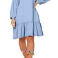 Vestido bordado Luna feminino Leota azul tamanho XX-G