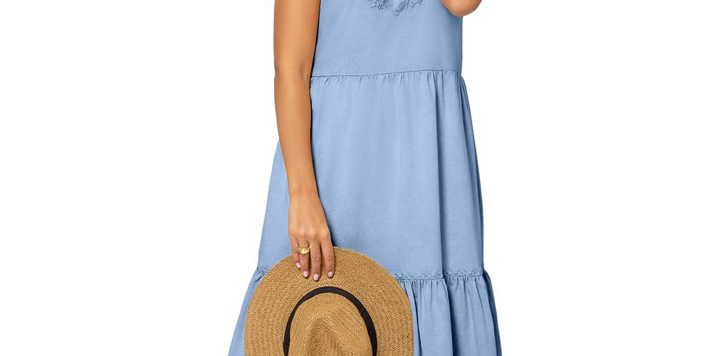 Vestido Esmeralda Leota Feminino em Chambray Lord &amp; Taylor Azul