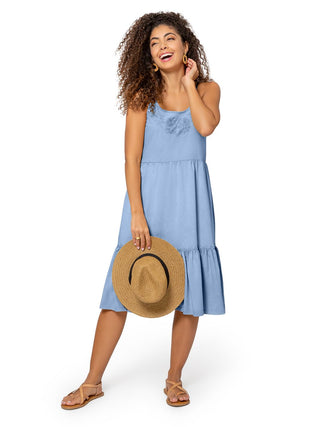Vestido Esmeralda Leota Feminino em Chambray Lord &amp; Taylor Azul