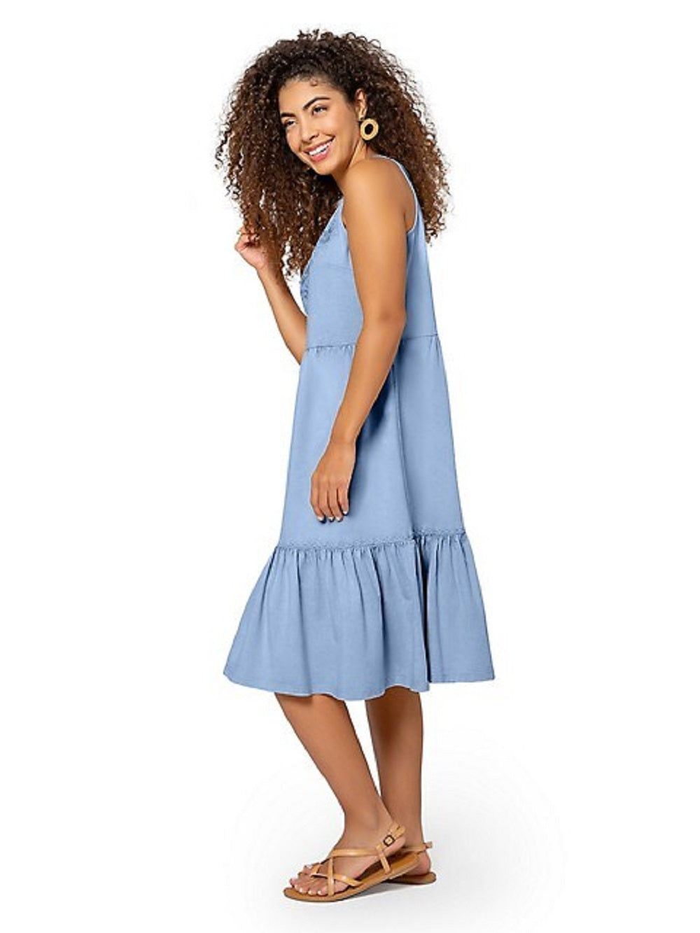Vestido Esmeralda Leota Feminino em Azul Chambray XS Azul Lord &amp; Taylor Tamanho XS