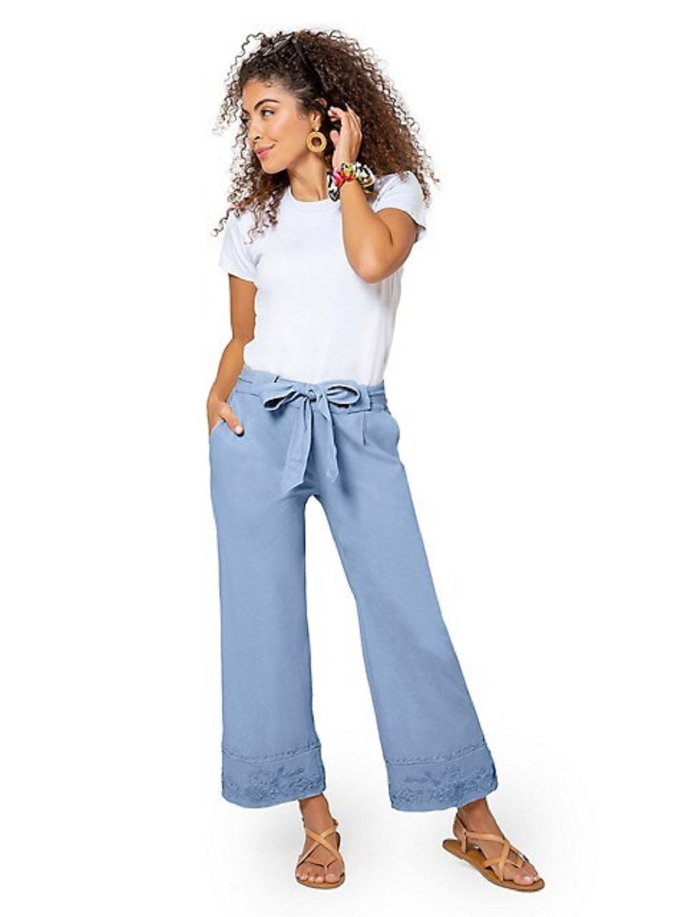 Vestido Lupita Culottes Leota Feminino em Azul Chambray Grande Azul Lord &amp; Taylor Tamanho G